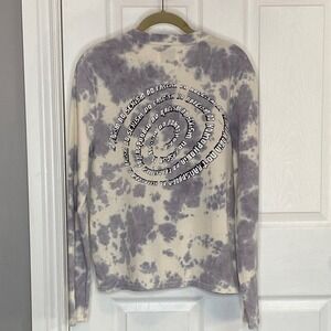 CHNGE Purple Tie Dye Statement Graphic Long Sleeve Tee Streetwear XS